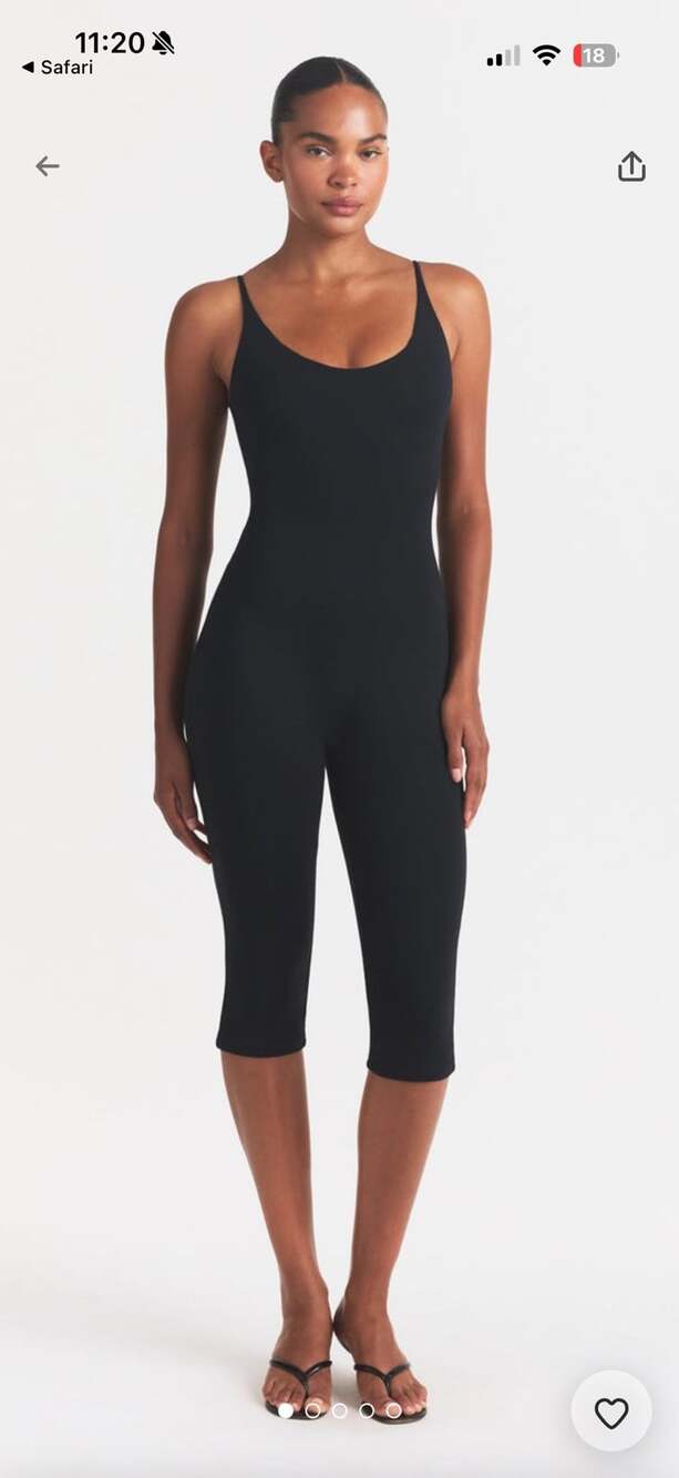 SKIMS Smooth Layers Skimpy Strap Catsuit Size S Black